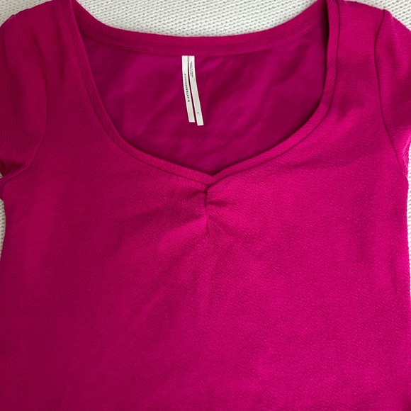 Anthropologie Pink Cropped Tee Size L - Picture 8 of 9